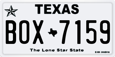 TX license plate BOX7159