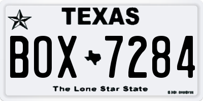 TX license plate BOX7284