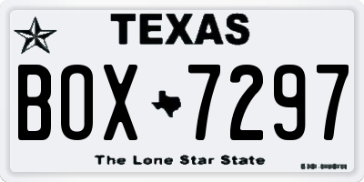 TX license plate BOX7297