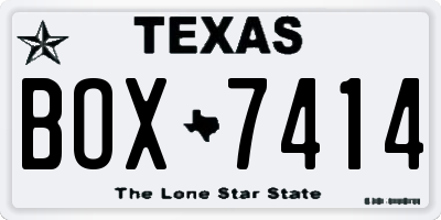 TX license plate BOX7414