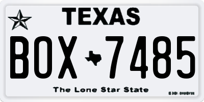 TX license plate BOX7485