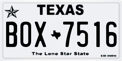 TX license plate BOX7516