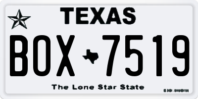 TX license plate BOX7519