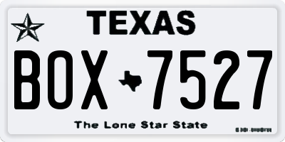 TX license plate BOX7527
