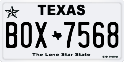 TX license plate BOX7568