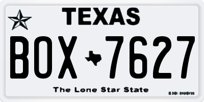 TX license plate BOX7627