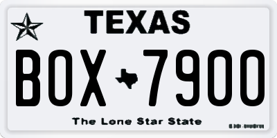 TX license plate BOX7900