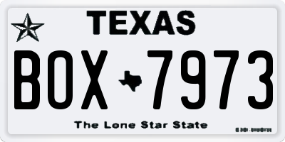 TX license plate BOX7973