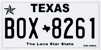 TX license plate BOX8261