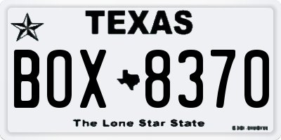 TX license plate BOX8370