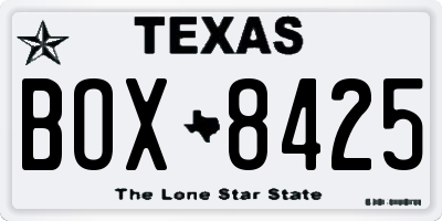 TX license plate BOX8425