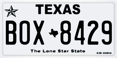 TX license plate BOX8429