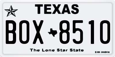 TX license plate BOX8510