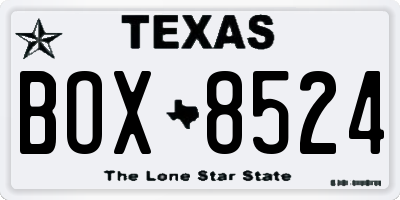 TX license plate BOX8524