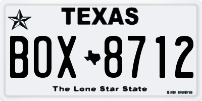 TX license plate BOX8712