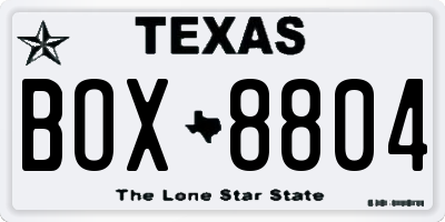TX license plate BOX8804