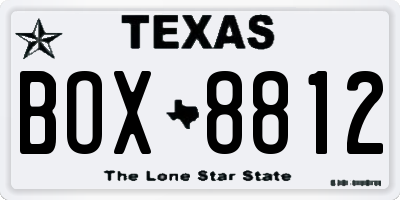 TX license plate BOX8812