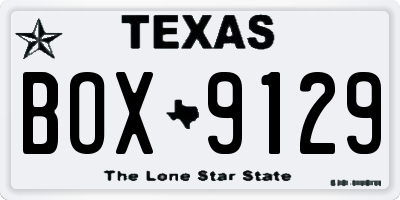 TX license plate BOX9129
