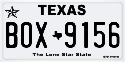TX license plate BOX9156