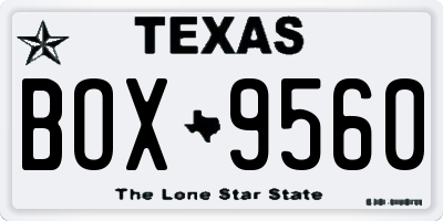 TX license plate BOX9560