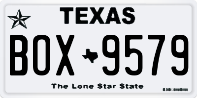 TX license plate BOX9579