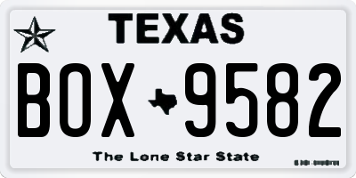 TX license plate BOX9582