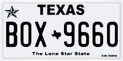 TX license plate BOX9660