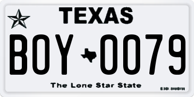 TX license plate BOY0079
