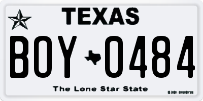 TX license plate BOY0484