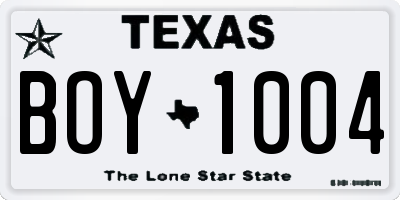 TX license plate BOY1004