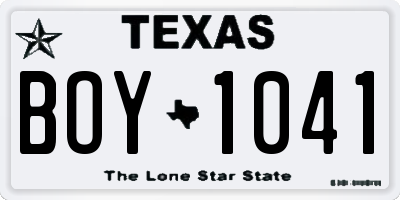 TX license plate BOY1041