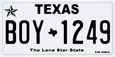 TX license plate BOY1249