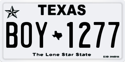 TX license plate BOY1277
