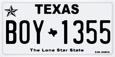 TX license plate BOY1355