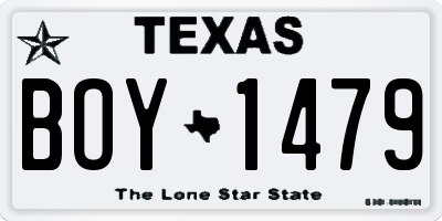 TX license plate BOY1479