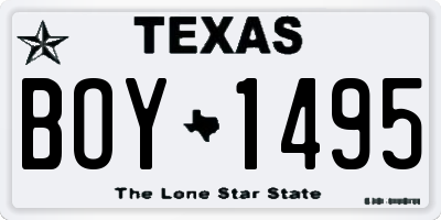 TX license plate BOY1495