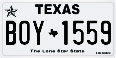 TX license plate BOY1559
