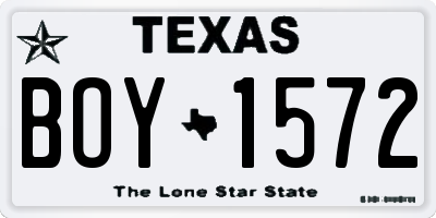TX license plate BOY1572