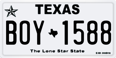 TX license plate BOY1588