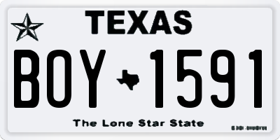 TX license plate BOY1591