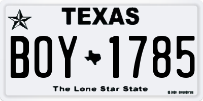 TX license plate BOY1785