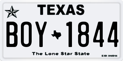 TX license plate BOY1844