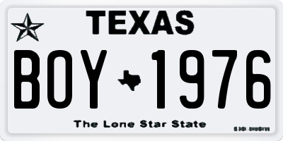 TX license plate BOY1976