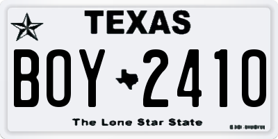 TX license plate BOY2410