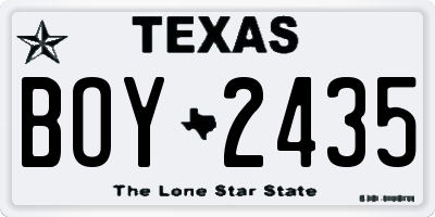 TX license plate BOY2435