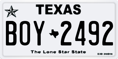 TX license plate BOY2492