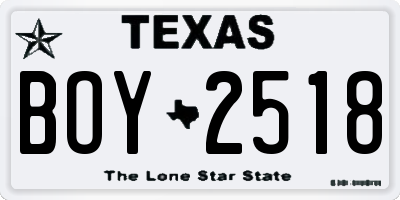 TX license plate BOY2518