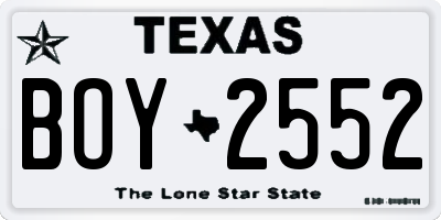 TX license plate BOY2552