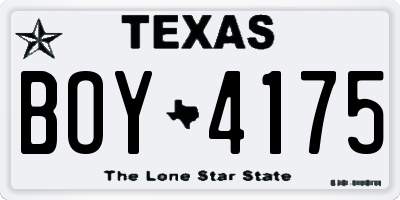 TX license plate BOY4175