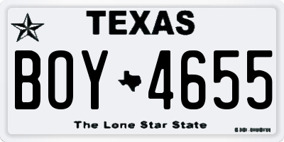 TX license plate BOY4655